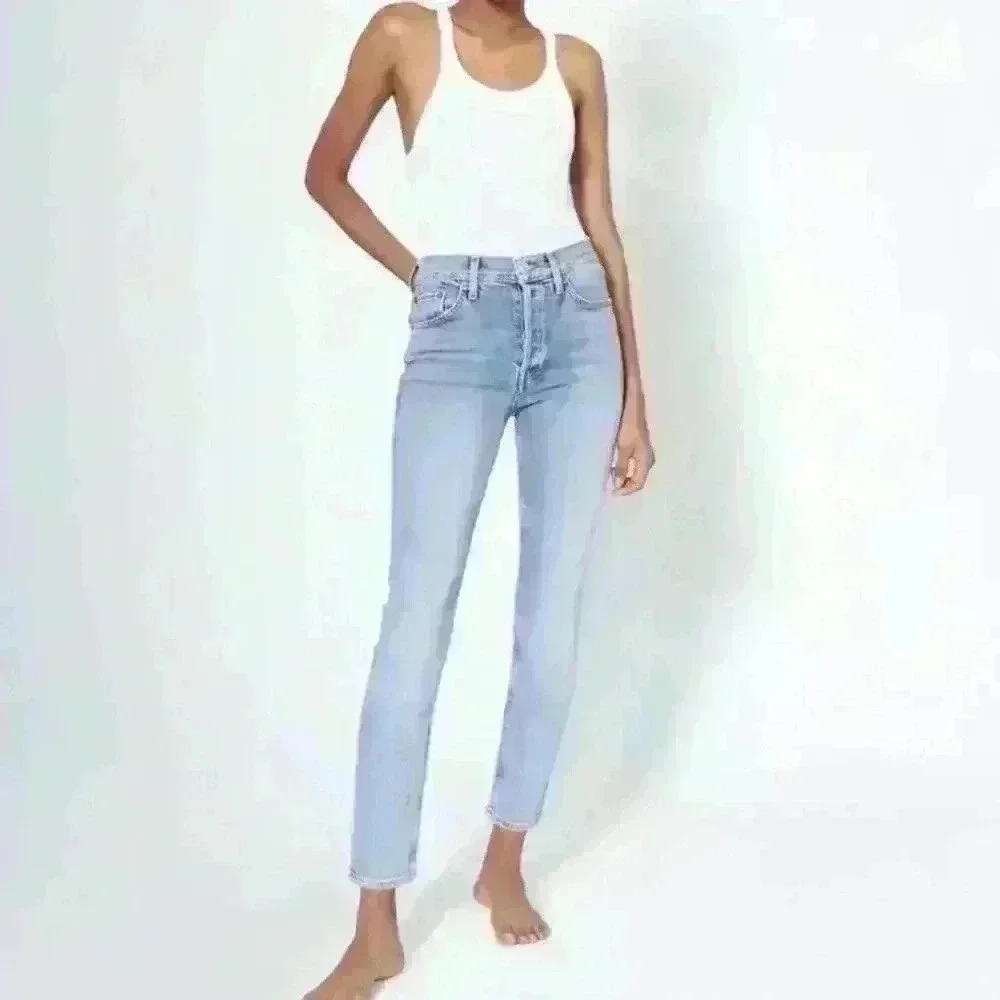 Re/Done Jeans 90’s High Rise Crop Medium Wash Size 28